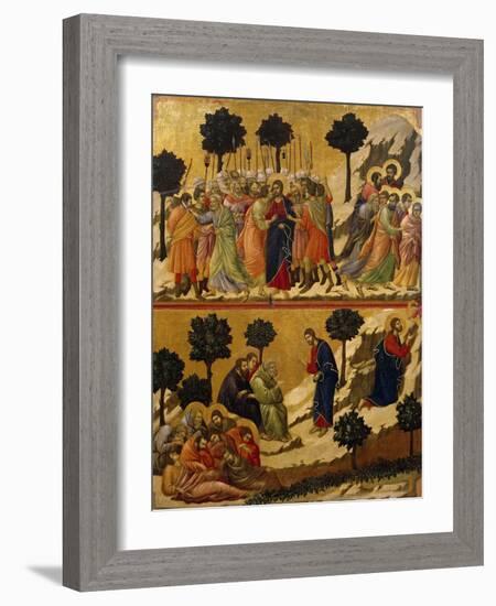 Kiss of Judas, and Prayer on Mount of Olives-Duccio Di buoninsegna-Framed Giclee Print