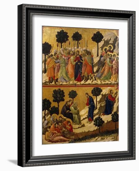 Kiss of Judas, and Prayer on Mount of Olives-Duccio Di buoninsegna-Framed Giclee Print