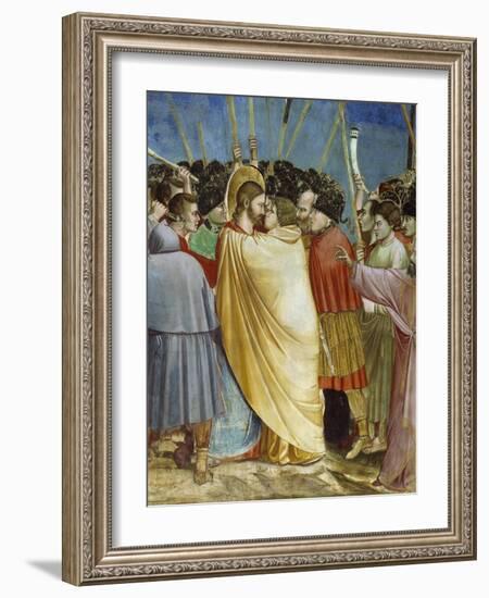 Kiss of Judas, Detail from Life and Passion of Christ-Giotto di Bondone-Framed Giclee Print