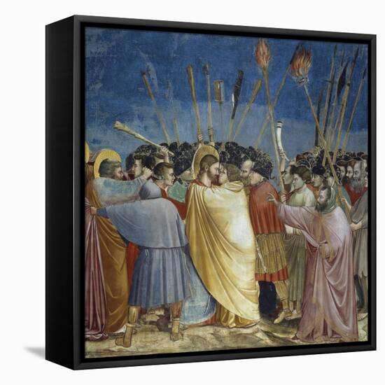 Kiss of Judas, Detail from Life and Passion of Christ-Giotto di Bondone-Framed Premier Image Canvas