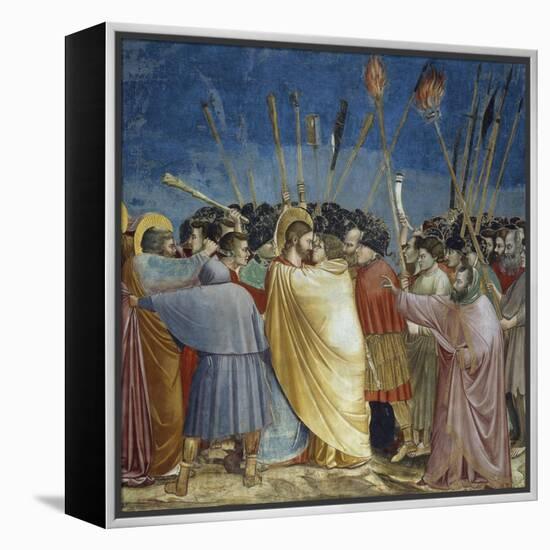 Kiss of Judas, Detail from Life and Passion of Christ-Giotto di Bondone-Framed Premier Image Canvas