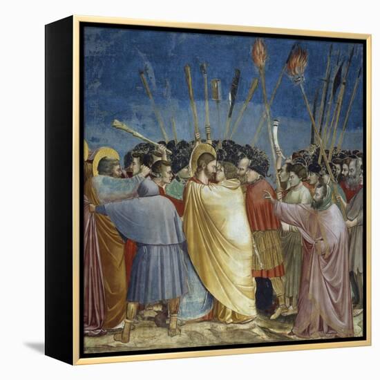 Kiss of Judas, Detail from Life and Passion of Christ-Giotto di Bondone-Framed Premier Image Canvas