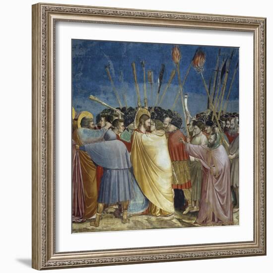 Kiss of Judas, Detail from Life and Passion of Christ-Giotto di Bondone-Framed Giclee Print