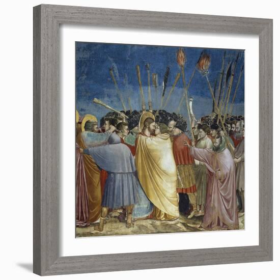 Kiss of Judas, Detail from Life and Passion of Christ-Giotto di Bondone-Framed Giclee Print