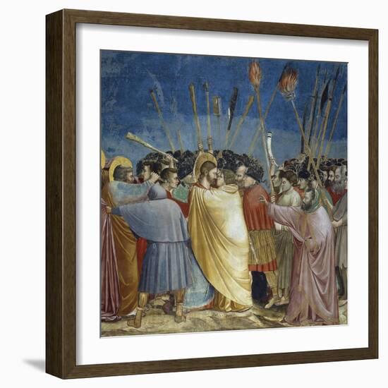 Kiss of Judas, Detail from Life and Passion of Christ-Giotto di Bondone-Framed Giclee Print