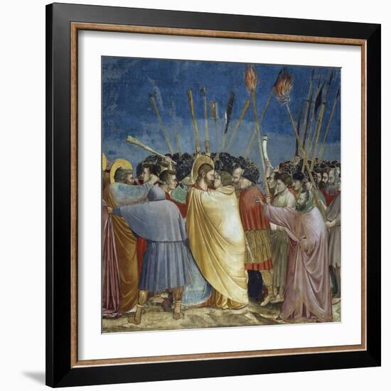 Kiss of Judas, Detail from Life and Passion of Christ-Giotto di Bondone-Framed Giclee Print