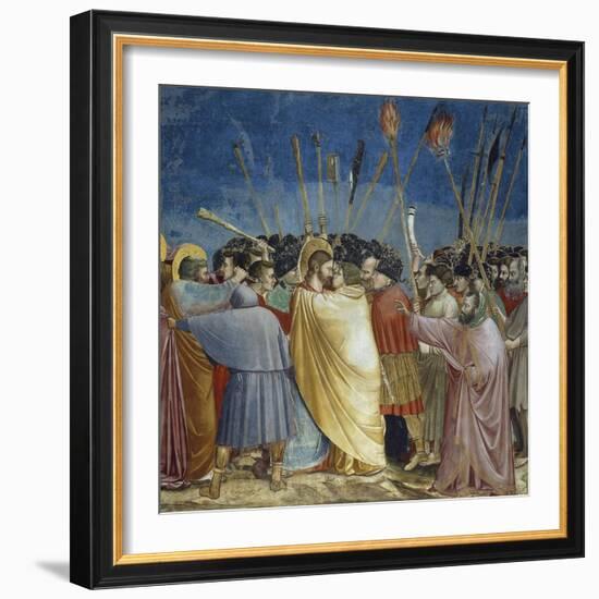 Kiss of Judas, Detail from Life and Passion of Christ-Giotto di Bondone-Framed Giclee Print