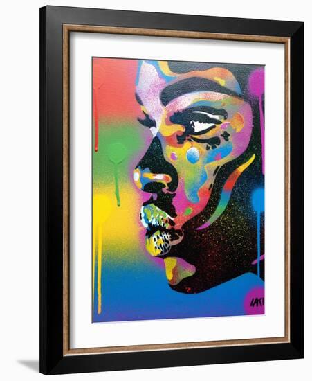 Kiss Series 2 Rainbow-Abstract Graffiti-Framed Giclee Print