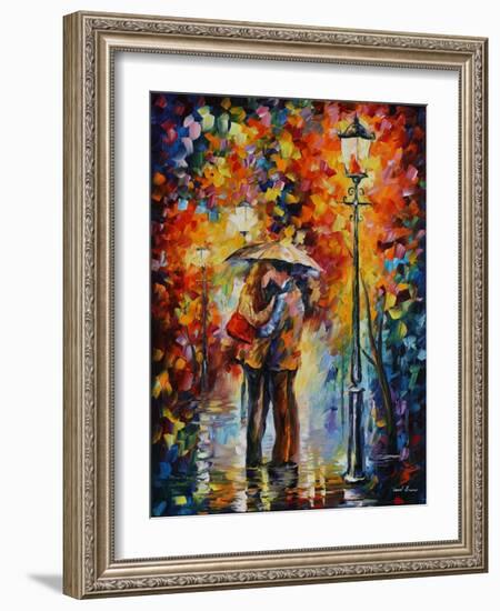 Kiss Under the Rain-Leonid Afremov-Framed Art Print