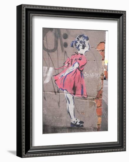 Kiss-Banksy-Framed Art Print
