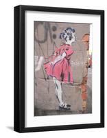 Kiss-Banksy-Framed Art Print