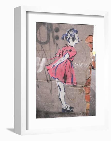Kiss-Banksy-Framed Art Print
