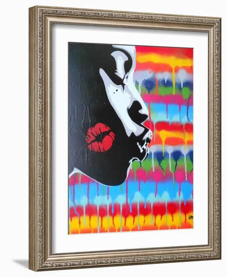 Kiss-Abstract Graffiti-Framed Giclee Print