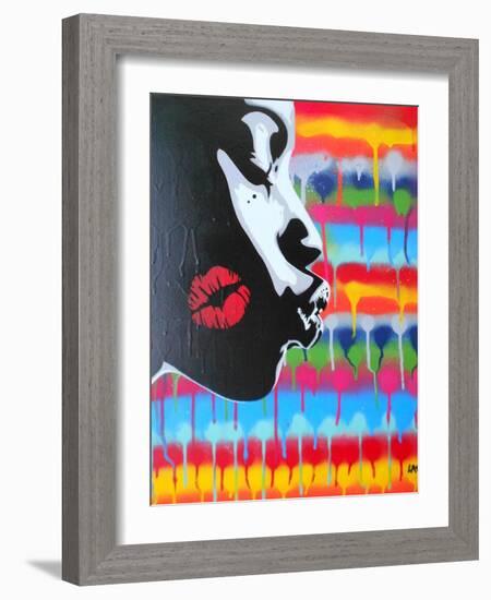 Kiss-Abstract Graffiti-Framed Giclee Print