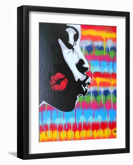 Kiss-Abstract Graffiti-Framed Giclee Print