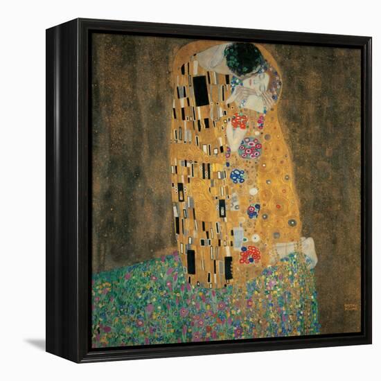 Kiss-Gustav Klimt-Framed Stretched Canvas