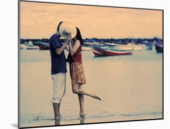 Kissing Couple at Playa de las Teresitas, Tenerife, Canary Islands, Spain-Michele Westmorland-Mounted Photographic Print