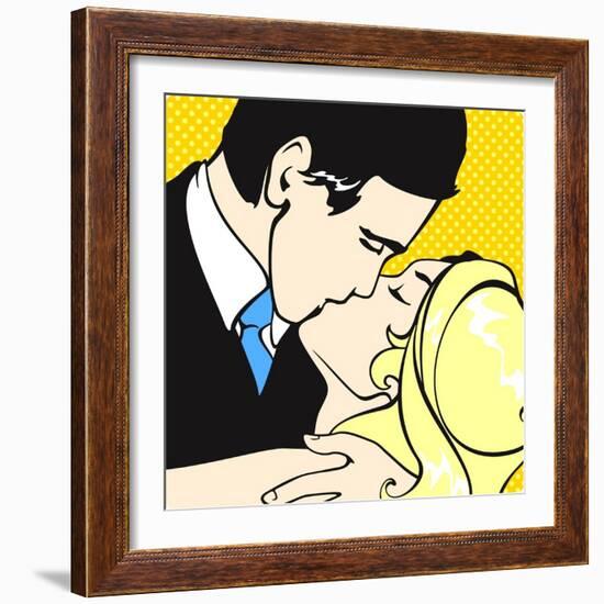 Kissing Couple-Alena Kozlova-Framed Art Print