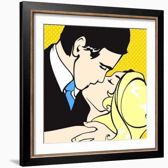 Kissing Couple-Alena Kozlova-Framed Art Print