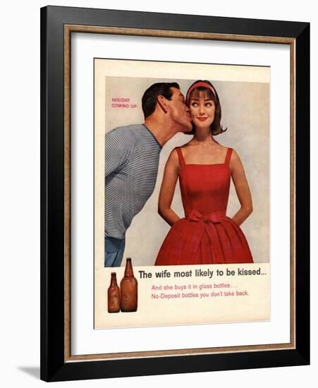 Kissing, Sex Discrimination, USA, 1950-null-Framed Giclee Print