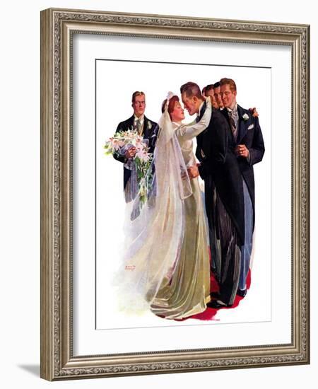 "Kissing the Best Man,"June 5, 1937-Albert W. Hampson-Framed Giclee Print