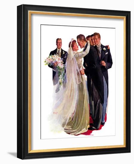 "Kissing the Best Man,"June 5, 1937-Albert W. Hampson-Framed Giclee Print