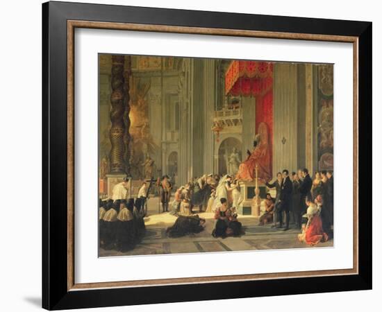 Kissing the Feet of the Statue of St. Peter in St. Peter's, Rome, 1812-Antoinette Cecile Hortense Lescot Haudebourt-Framed Giclee Print