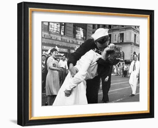 Kissing the War Goodbye in Times Square, 1945, I-Victor Jorgensen-Framed Art Print