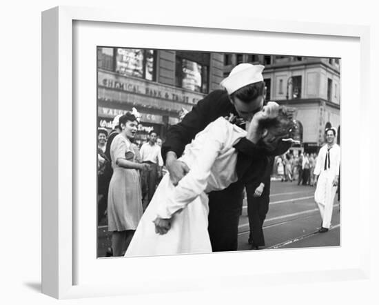 Kissing the War Goodbye in Times Square, 1945, I-Victor Jorgensen-Framed Art Print