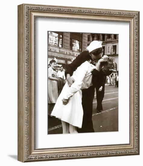 Kissing the War Goodbye (Times Square, New York City,, c.1945)-Victor Jorgensen-Framed Art Print