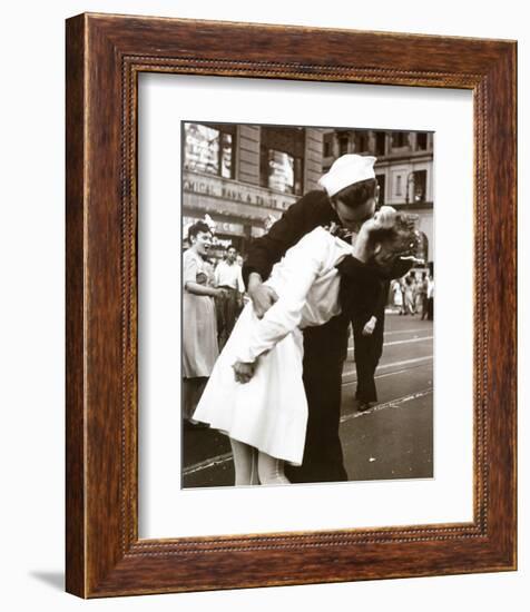 Kissing the War Goodbye (Times Square, New York City,, c.1945)-Victor Jorgensen-Framed Art Print