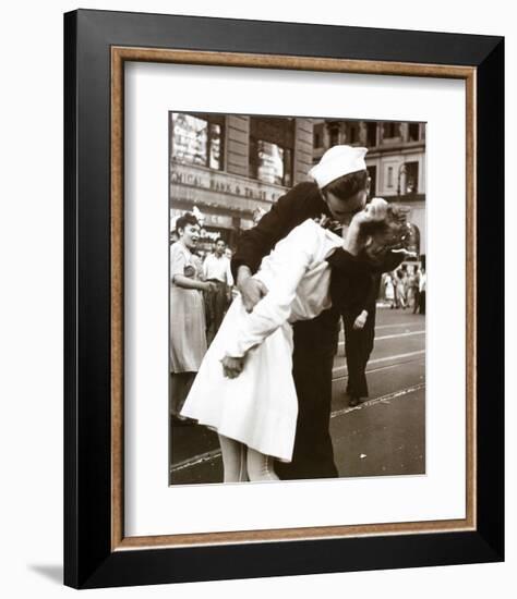 Kissing the War Goodbye (Times Square, New York City,, c.1945)-Victor Jorgensen-Framed Art Print