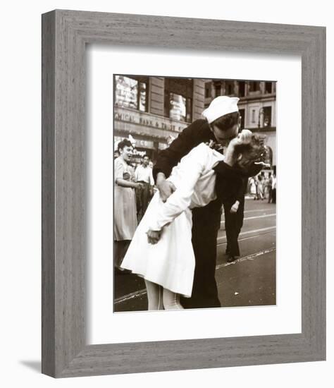 Kissing the War Goodbye (Times Square, New York City,, c.1945)-Victor Jorgensen-Framed Art Print