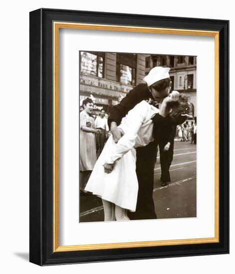 Kissing the War Goodbye (Times Square, New York City,, c.1945)-Victor Jorgensen-Framed Art Print