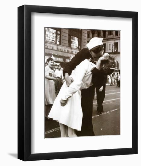 Kissing the War Goodbye (Times Square, New York City,, c.1945)-Victor Jorgensen-Framed Art Print