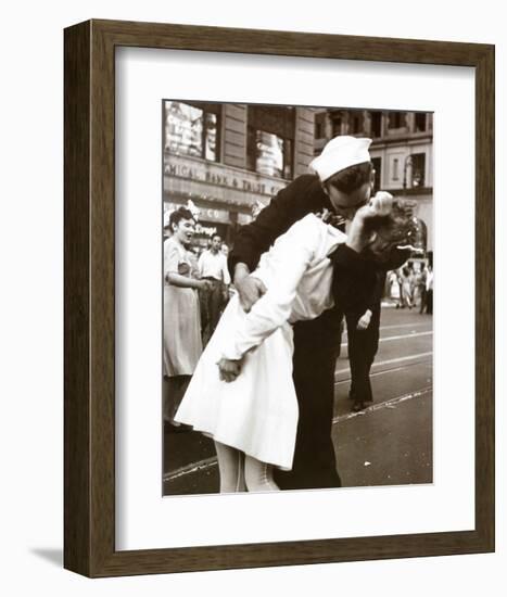 Kissing the War Goodbye (Times Square, New York City,, c.1945)-Victor Jorgensen-Framed Art Print