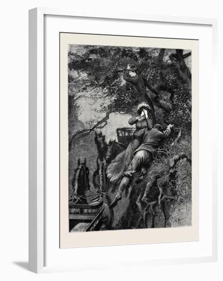 Kit, a Memory; Hugging Her to His Breast, He Leapt Not at the Branch, But at the Bank Itself-null-Framed Giclee Print