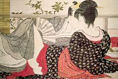A Courtesan Raising Her Sleeve-Kitagawa Utamaro-Giclee Print