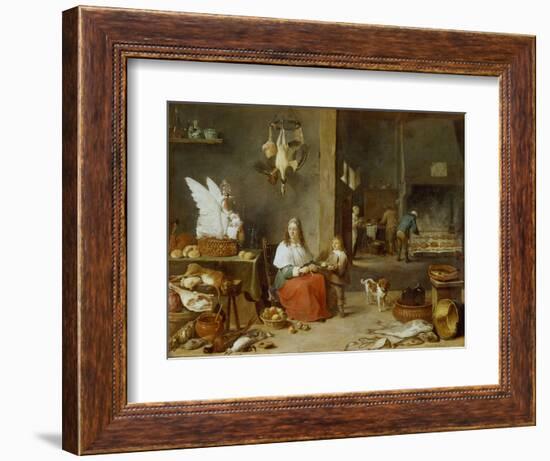 Kitchen Interior, 1644-David Teniers the Younger-Framed Giclee Print