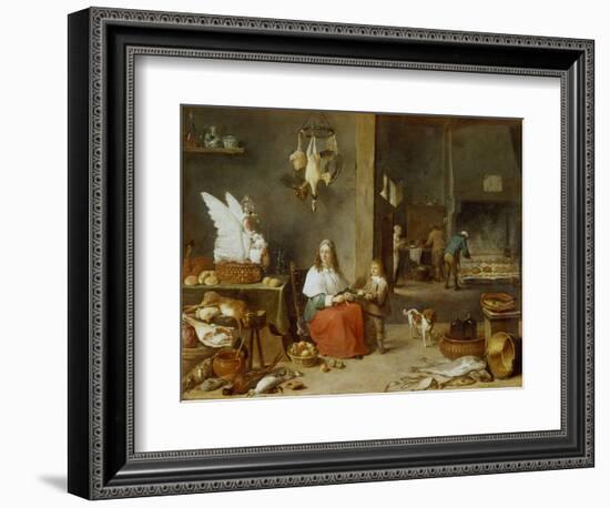 Kitchen Interior, 1644-David Teniers the Younger-Framed Giclee Print