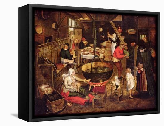 Kitchen Interior-Pieter Bruegel the Elder-Framed Premier Image Canvas