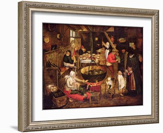 Kitchen Interior-Pieter Bruegel the Elder-Framed Giclee Print