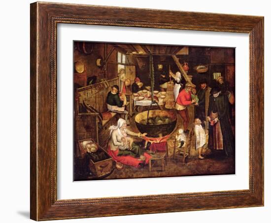 Kitchen Interior-Pieter Bruegel the Elder-Framed Giclee Print