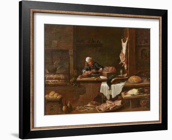 Kitchen of a Dutch Mansion-David the Younger Teniers-Framed Giclee Print