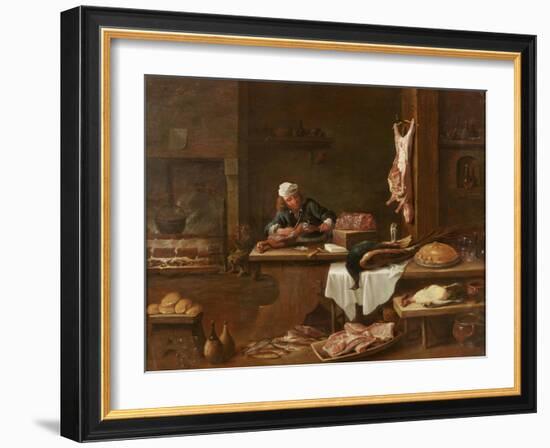 Kitchen of a Dutch Mansion-David the Younger Teniers-Framed Giclee Print