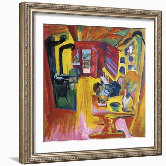 Kitchen of Mountain Cabin-Ernst Ludwig Kirchner-Framed Giclee Print