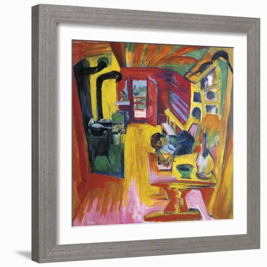 Kitchen of Mountain Cabin-Ernst Ludwig Kirchner-Framed Giclee Print