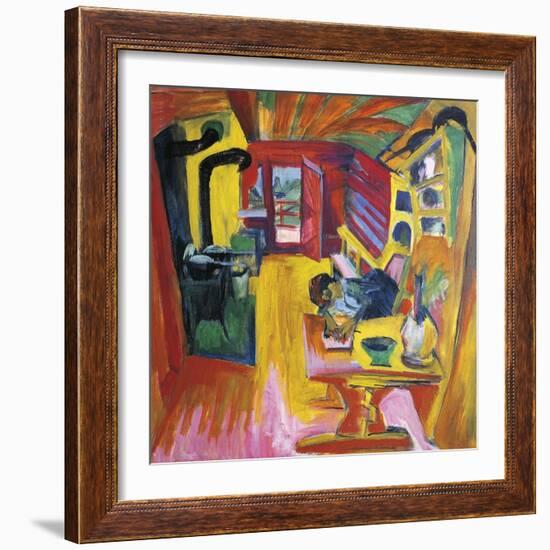 Kitchen of Mountain Cabin-Ernst Ludwig Kirchner-Framed Giclee Print