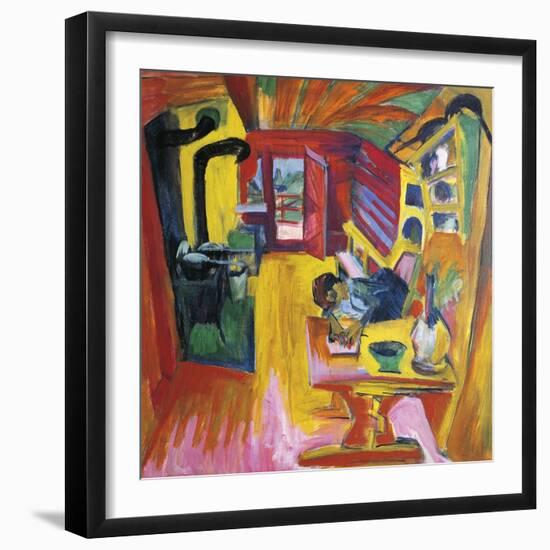 Kitchen of Mountain Cabin-Ernst Ludwig Kirchner-Framed Giclee Print