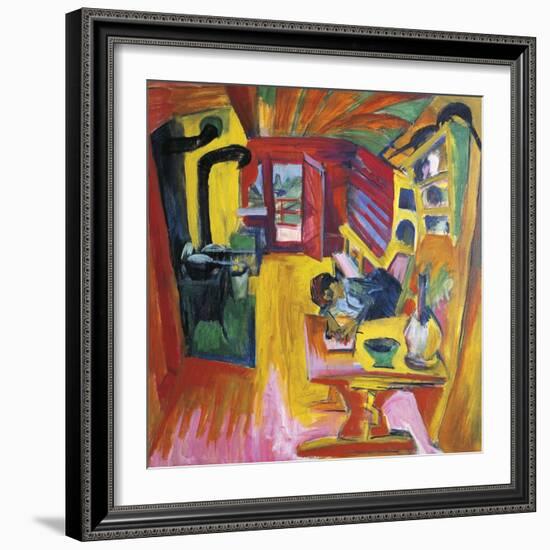 Kitchen of Mountain Cabin-Ernst Ludwig Kirchner-Framed Giclee Print